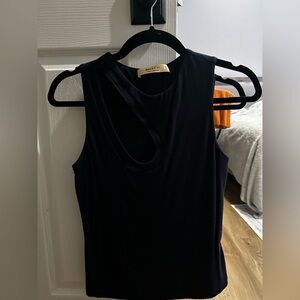 BAILEY 44 Navy Blue Sleeveless Cutout Tank Top